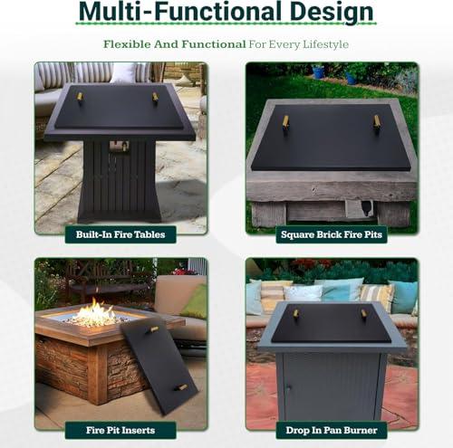 FEBTECH - 36" Square Fire Pit Snuffer Lid - Steel Lid for 34" FirePit