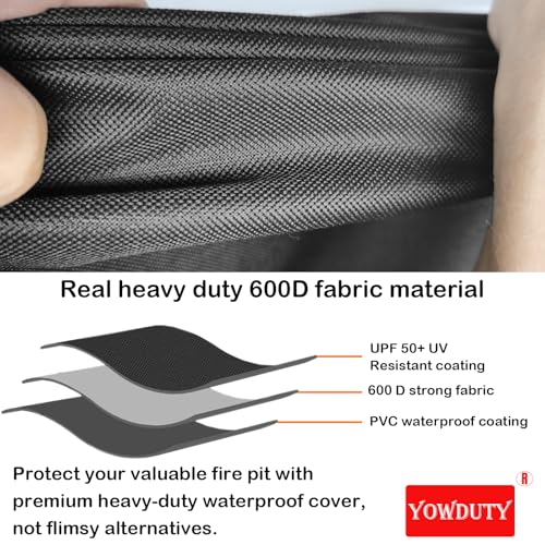 YOWDUTY Propane Gas Fire Pit Table Cover Square 30 x 30 x 25 Inch