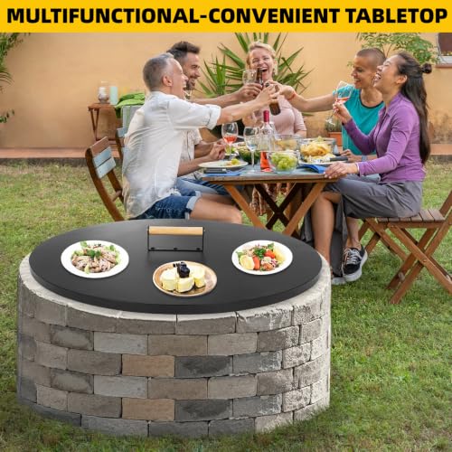 G GOOD GAIN Firepit Lid Round 30 Inch,Rust Resistant Fire Pit Lid Cover
