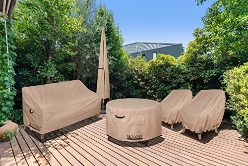 ULTCOVER Waterproof Round Patio Fire Pit Table Cover 36 inch