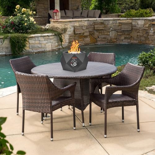 14" Modern Gas Fire Pit Side-Mounted, Tabletop Fireplace