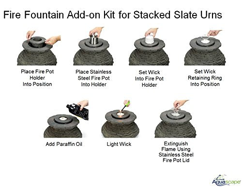 Aquascape 78221 Fire Fountain Stacked Slate Urn Add-On Kit