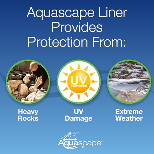 Aquascape PRO Grade 45 MIL EPDM Fish-Safe Pond Liner, 10 x 25 feet, 250 sq ft, Black