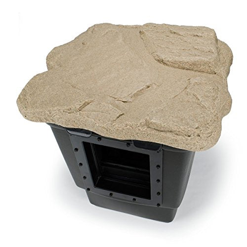 Aquascape Signature Series 1000 Pond Skimmer, Large-Capacity Surface Debris Removal with Rigid Basket and Filter Mat, Adjustable Weir, Includes Faux Rock Lid, for Ponds Up to 1,000 sq. ft.,43022