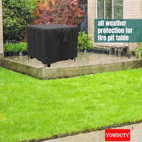 YOWDUTY Propane Gas Fire Pit Table Cover Square 30 x 30 x 25 Inch