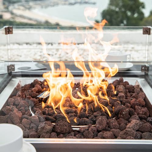 Modeno Aurora Natural Gas Fire Pit Table Cast Concrete 34 x 34-in