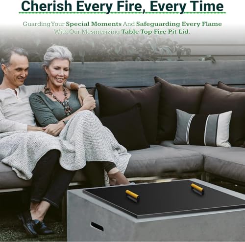 FEBTECH - 36" Square Fire Pit Snuffer Lid - Steel Lid for 34" FirePit