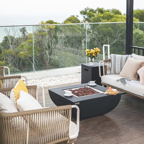 Modeno Aurora Natural Gas Fire Pit Table Cast Concrete 34 x 34-in