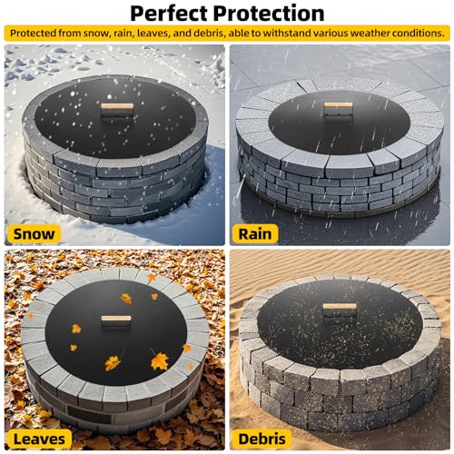 G GOOD GAIN Firepit Lid Round 30 Inch,Rust Resistant Fire Pit Lid Cover