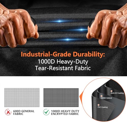 GuardKove [Upgraded 1000D Heavy Duty Fabric] 48 inch Fire Pit Cover Round