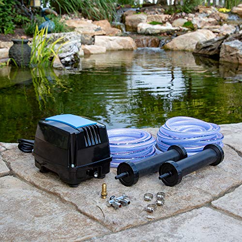 Aquascape Pro Air 60 Pond Aerator and Aeration Kit with Tubing and Self-Cleaning Diffusers, Out-door Rated | 61008,Black