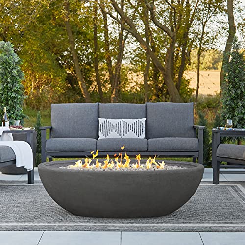 Real Flame Riverside 58" Oval Propane Fire Pit Bowl - Shale