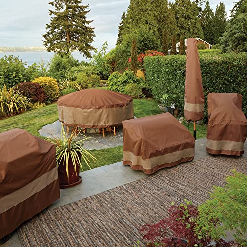 DUCKCOVERS UFPR5024 Ultimate Waterproof Round Fire Pit Cover, 48"DIA x 24"H, Mocha Cappuccino, Patio Furniture Covers