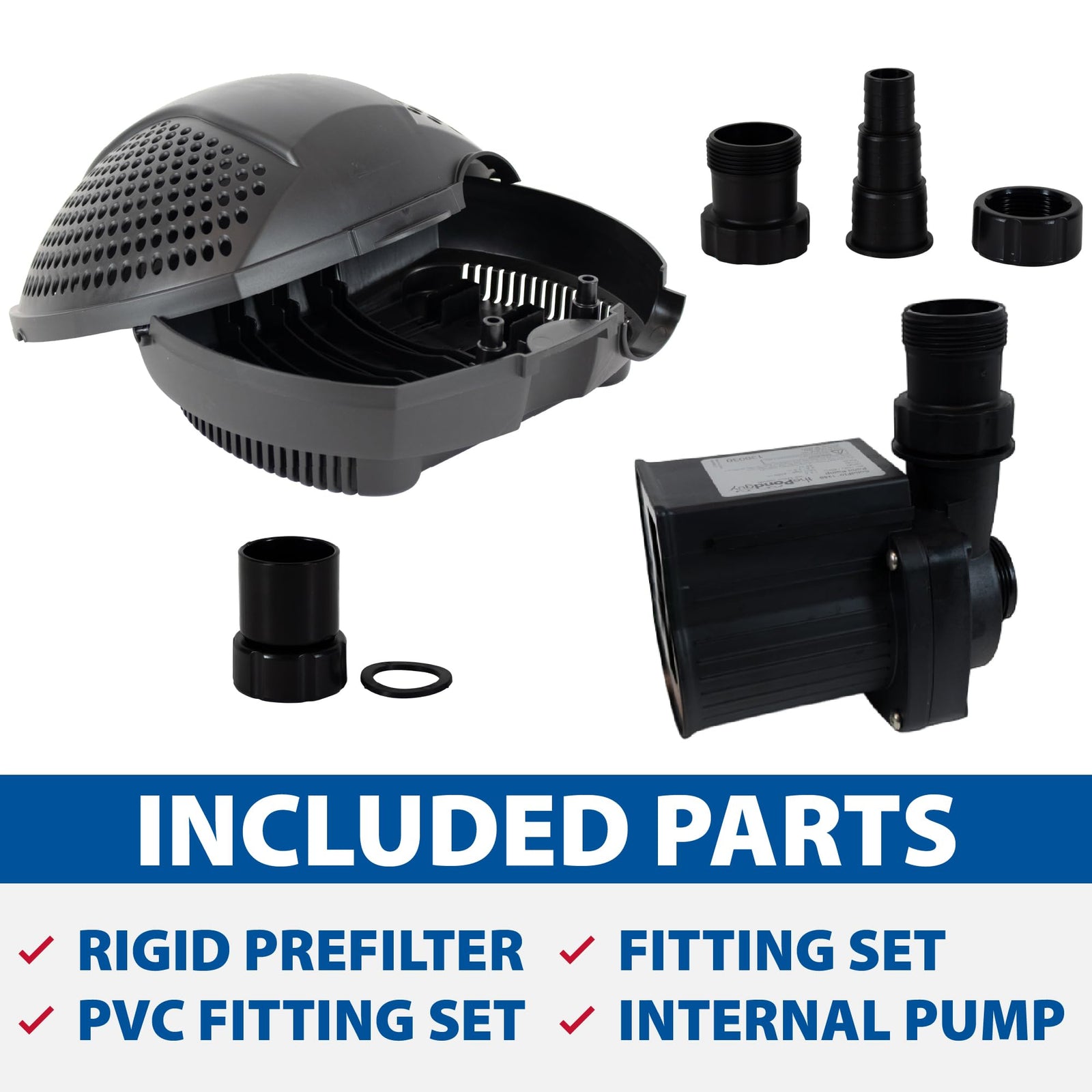The Pond Guy SolidFlo G2 Submersible Pump for Small Ponds, Water Gardens & Waterfalls, Quiet, Durable, and Efficient Flow, Easy DIY Setup, 600 GPH