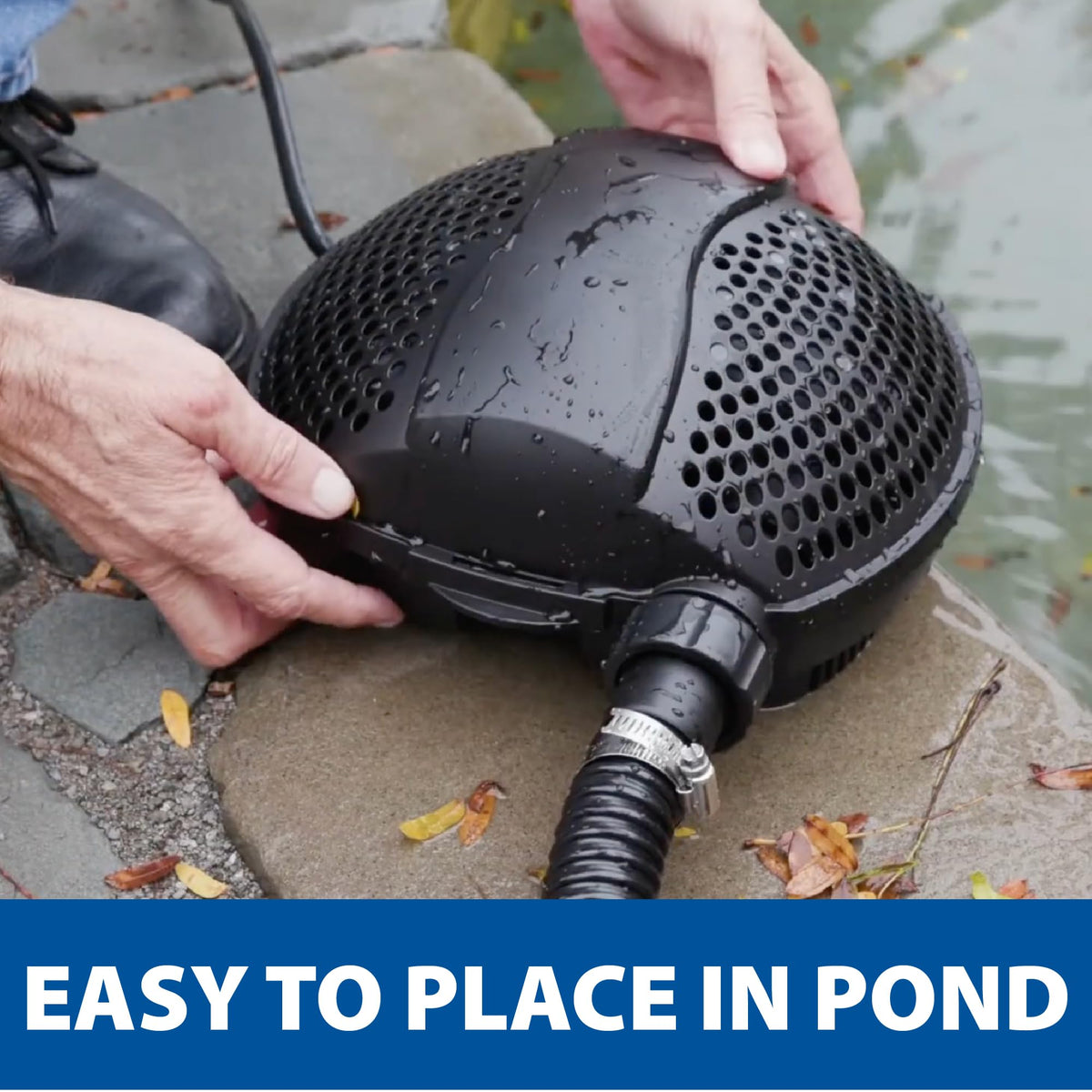 The Pond Guy SolidFlo G2 Submersible Pump for Small Ponds, Water Gardens & Waterfalls, Quiet, Durable, and Efficient Flow, Easy DIY Setup, 2000 GPH