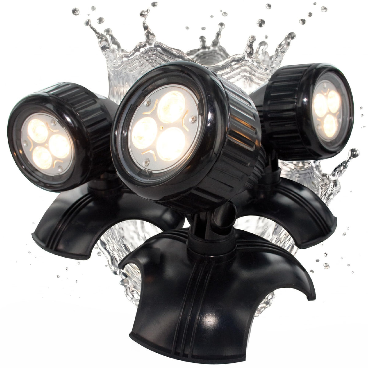 The Pond Guy LEDPro 3-Watt Submersible Lights, Outdoor &amp; Underwater Lighting for Fish Ponds, Water Garden, Fountains, &amp; Waterfall—3-Pack Light Kit