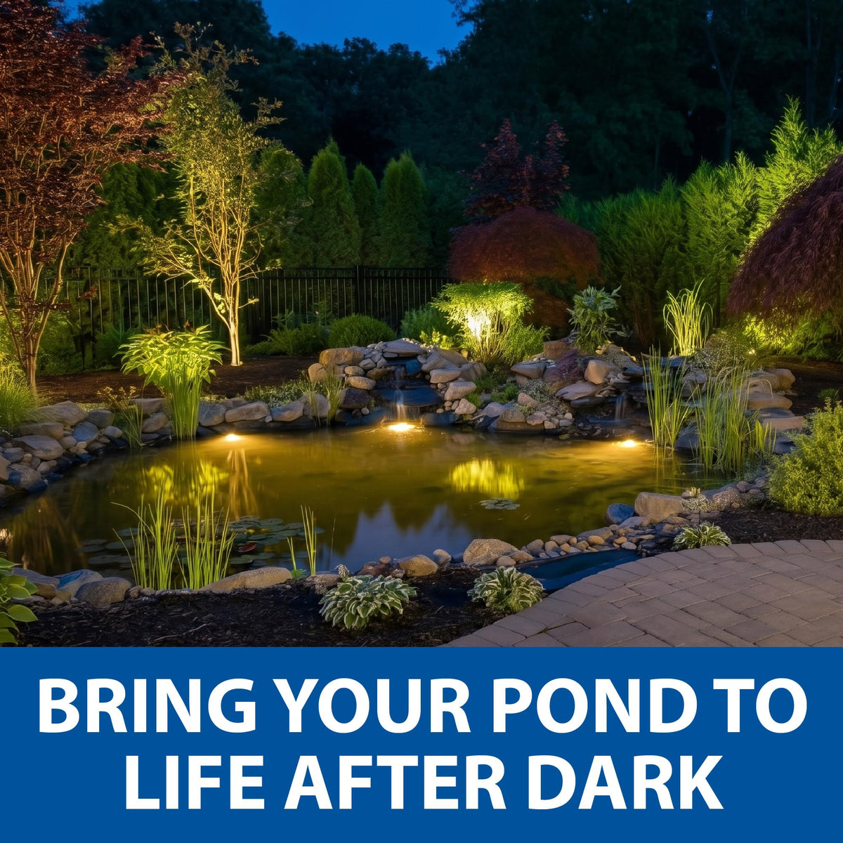 The Pond Guy LEDPro 3-Watt Submersible Lights, Outdoor & Underwater Lighting for Fish Ponds, Water Garden, Fountains, & Waterfall—3-Pack Light Kit