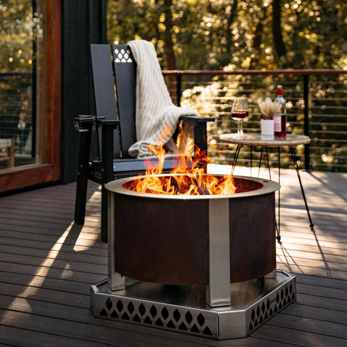 Breeo Smokeless FIrePit (X Series 24, Corten Steel) | 27.5 inch