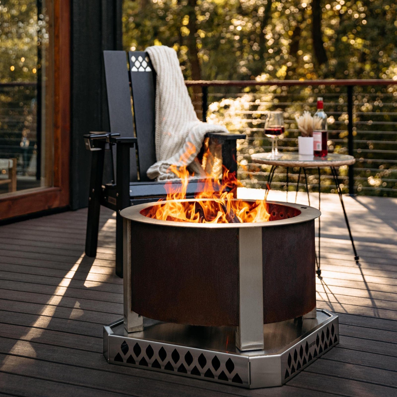 Breeo Smokeless FIrePit (X Series 24, Corten Steel) | 27.5 inch