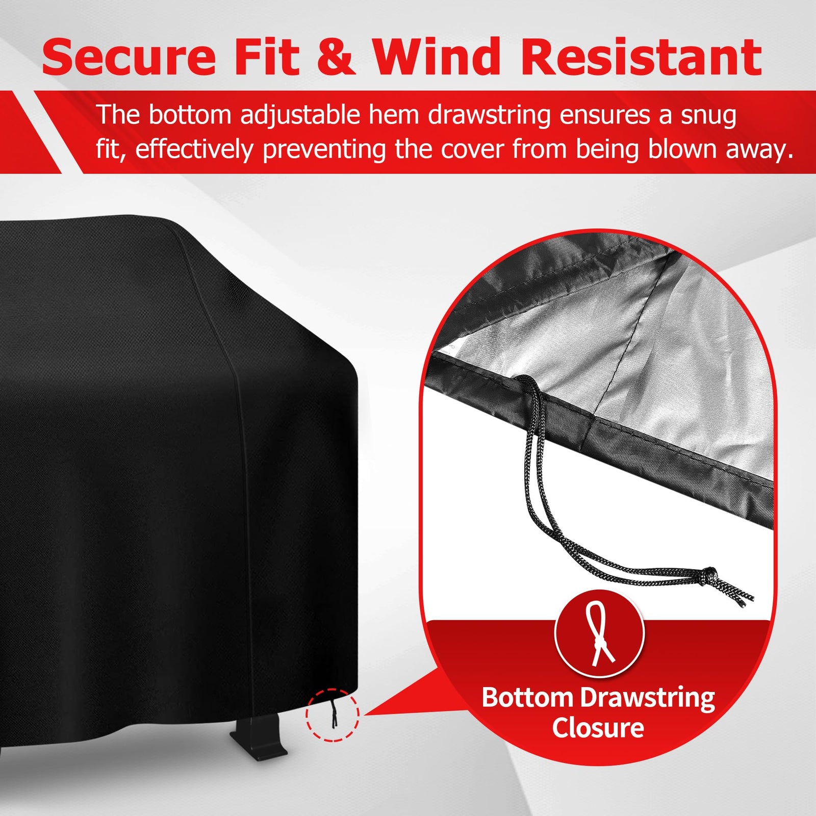 i COVER Grill Cover, 58 inch BBQ Grill Cover for Outdoor Grill, Anti-UV & Fade Resistant Gas Grill Cover, Waterproof Barbecue Grill Covers for Weber, Char-Broil, Nexgrill and More, Black