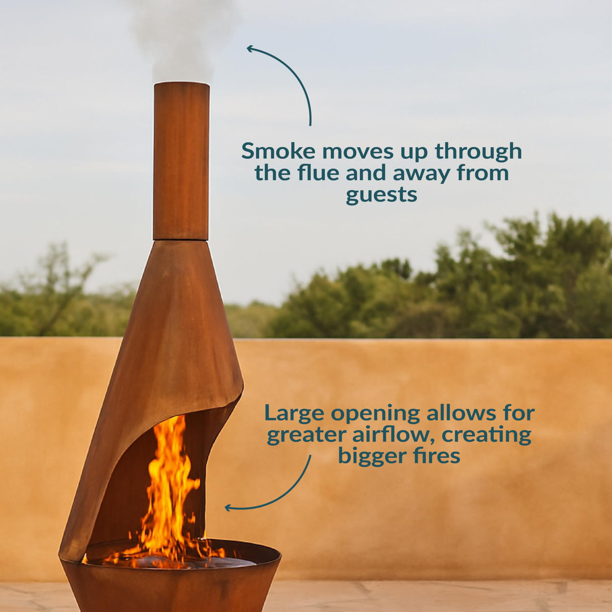 Sunnydaze Large Chiminea Outdoor Fireplace - Outdoor Wood-Burning Fireplace