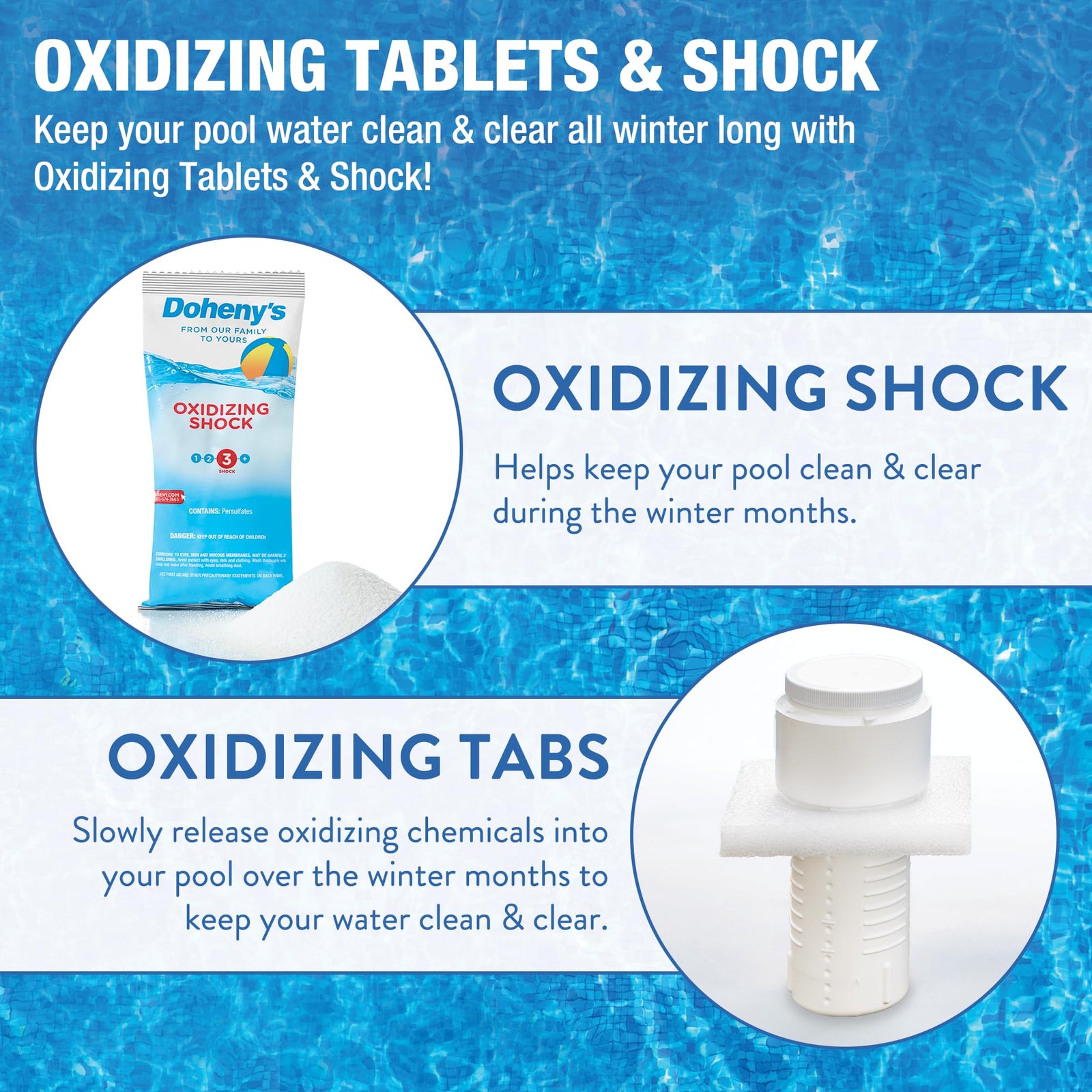 Doheny’s Ultimate Pool Closing Kit, Winterizing Chemicals for Above Ground Pools, Inground Pools, Includes Pool Shock, Algaecide, Stain Preventer, Treats up to 15,000 Gallons