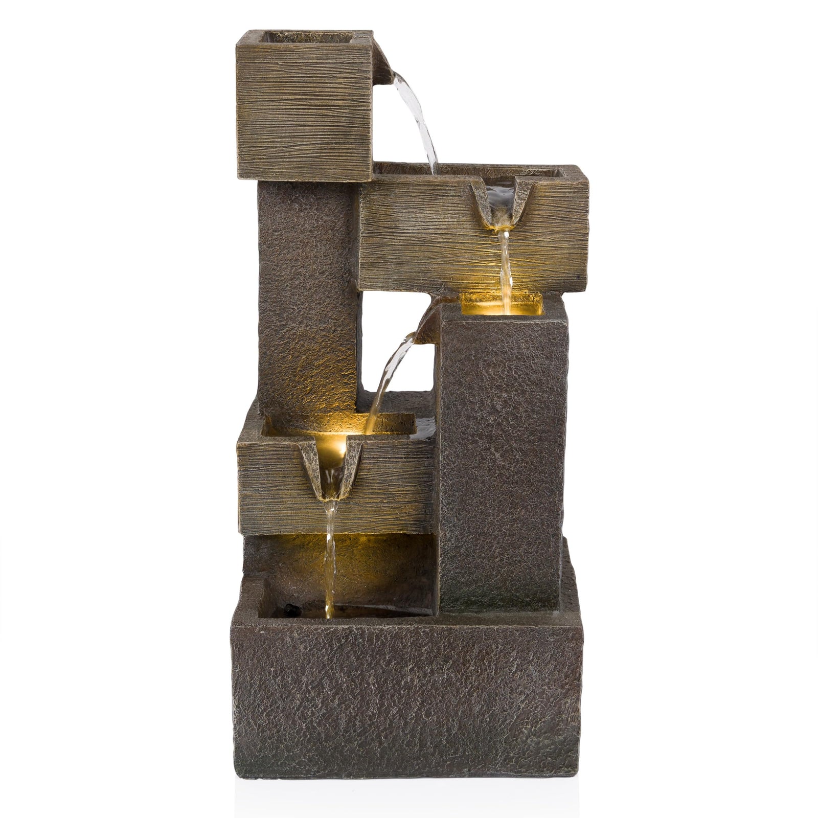 Alpine Corporation 19" Indoor/Outdoor Multi-Tier Water Fountain with LED Lights