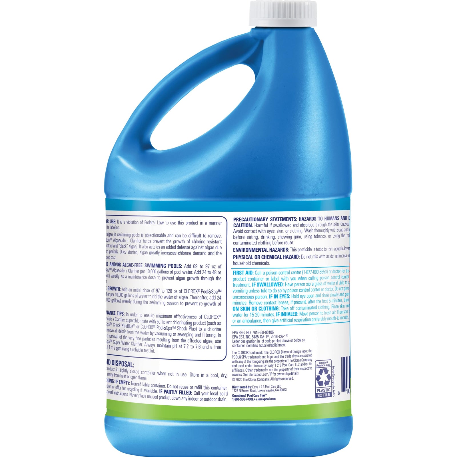 Clorox® Pool&Spa™ Swimming Pool Algaecide and Clarifier, Prevents and Treats Pool Algae, Clears Water, 128 Fl Oz (Pack of 1)
