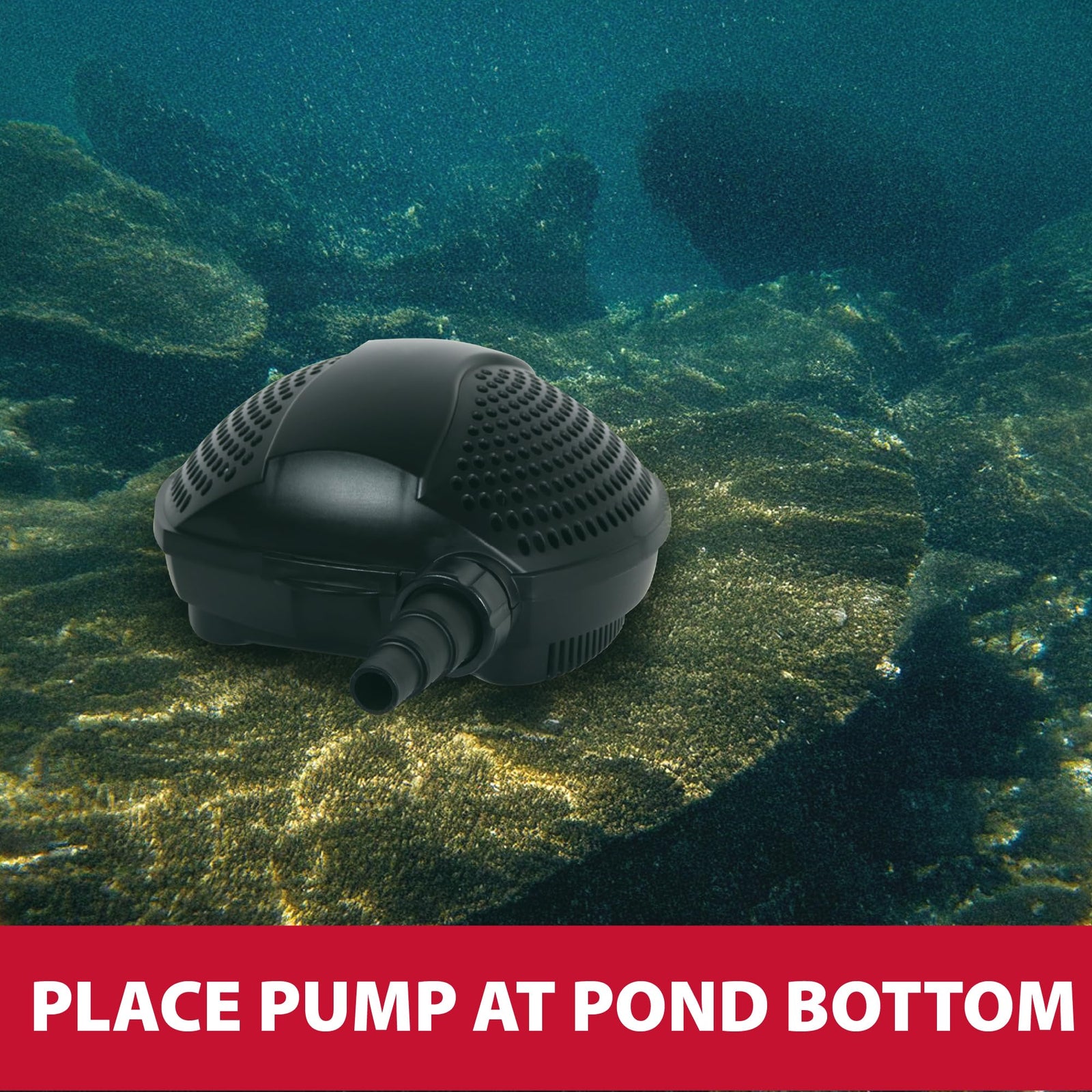 The Pond Guy SolidFlo G2 Submersible Pump for Small Ponds, Water Gardens & Waterfalls, Quiet, Durable, and Efficient Flow, Easy DIY Setup, 2000 GPH