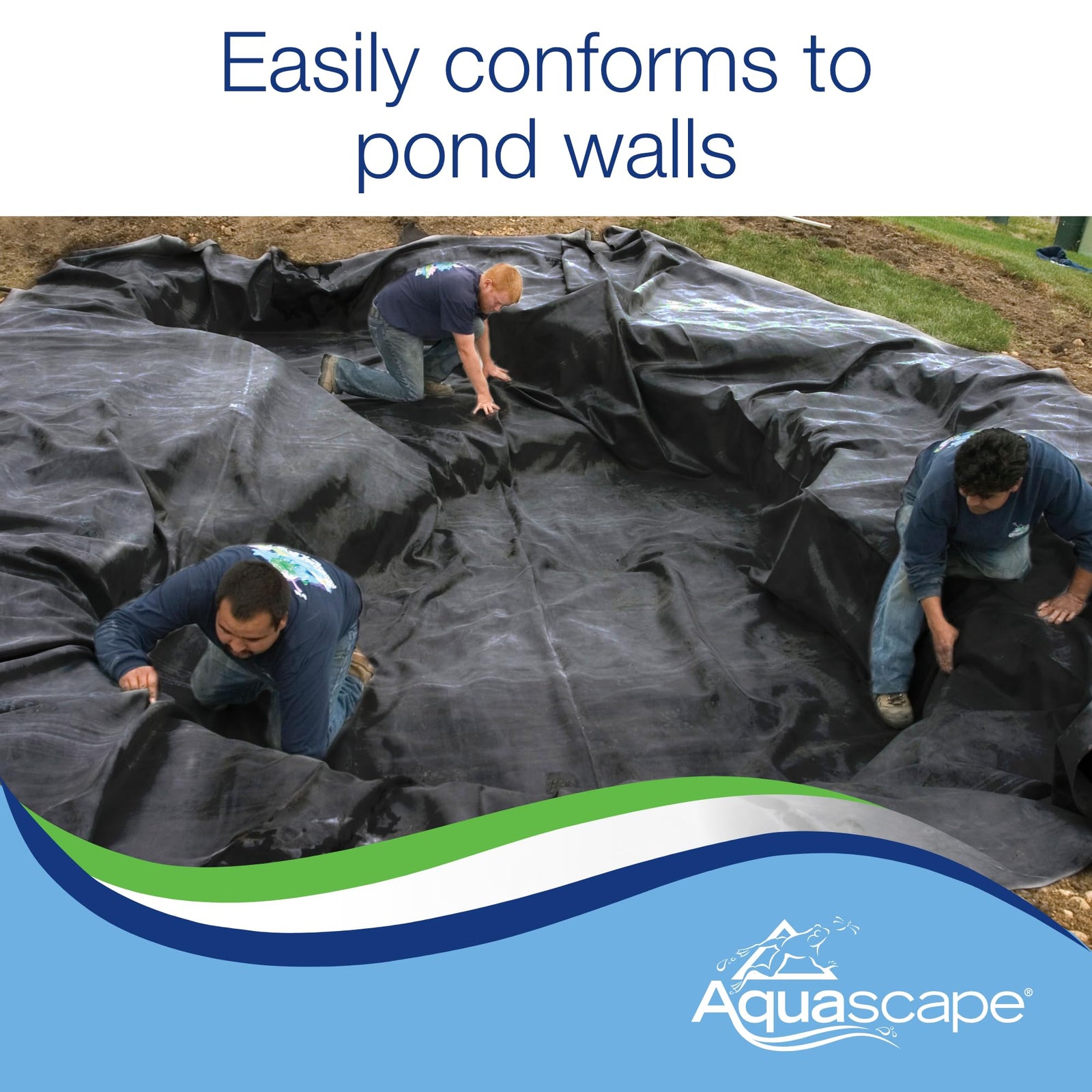 Aquascape PRO Grade 45 MIL EPDM Fish-Safe Pond and Fountain Liner, 8-ft x 10-ft, 80 sq ft, Black