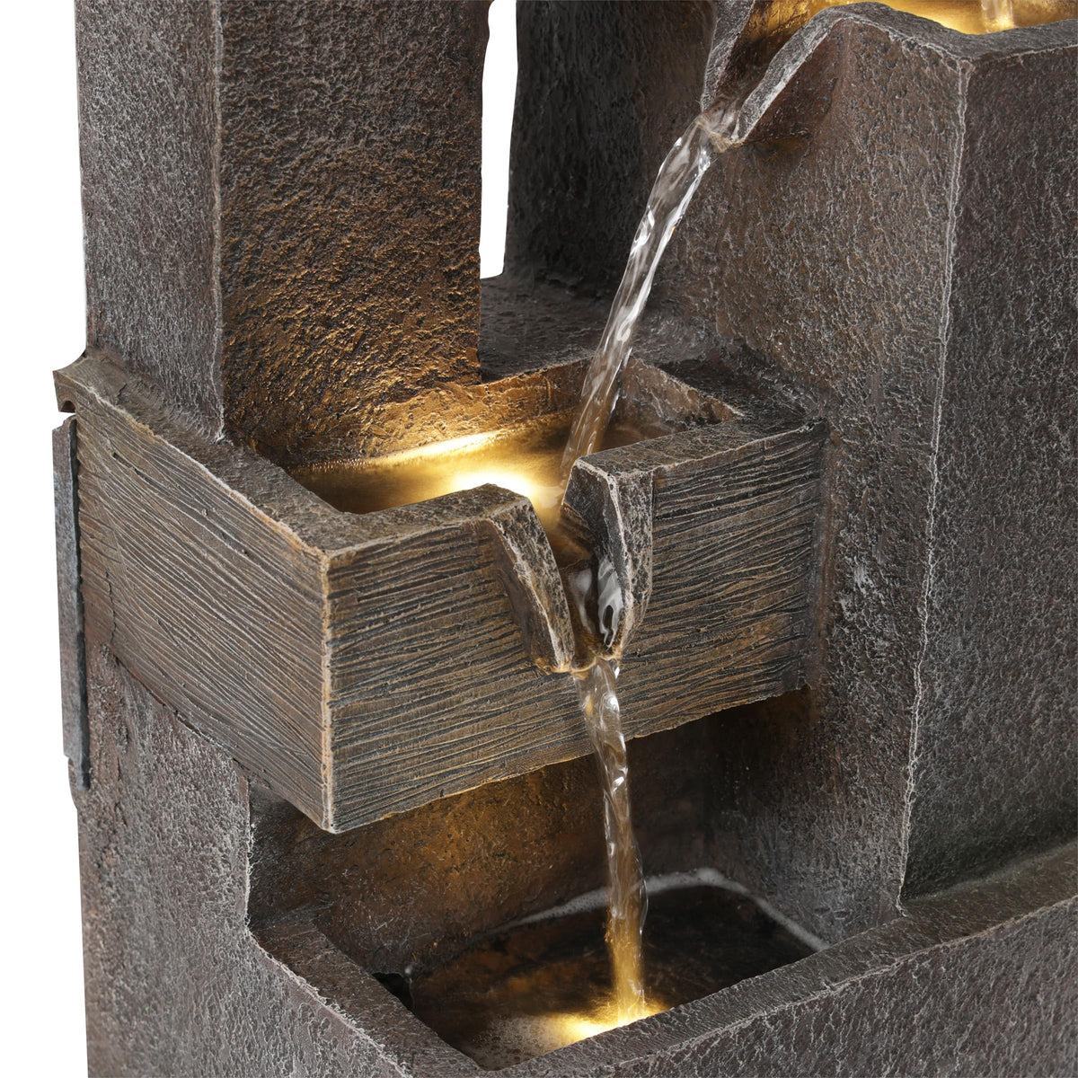 Alpine Corporation 19" Indoor/Outdoor Multi-Tier Water Fountain with LED Lights