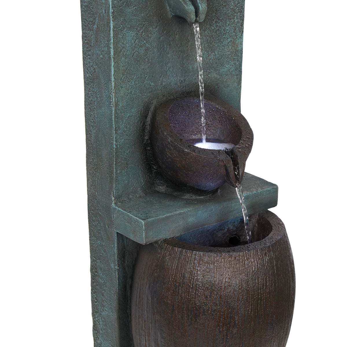 Alpine Corporation 32" 3 Tier Jar Fountain with LED Lights