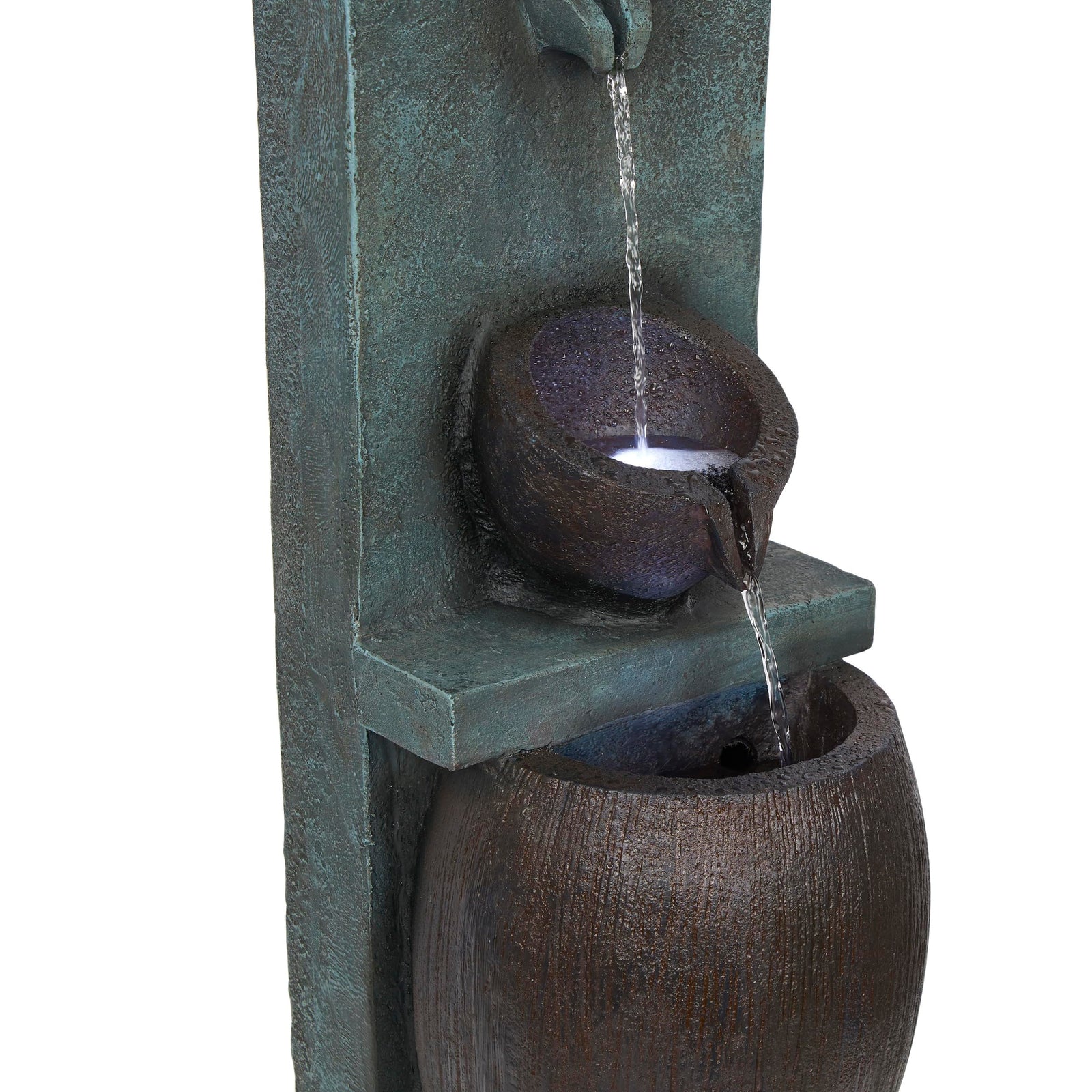 Alpine Corporation 32" 3 Tier Jar Fountain with LED Lights