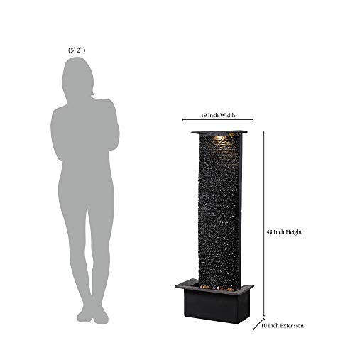 Kenroy Home 51035BLSL Alluvium Fountains, 48 Inch Height, Black Slate Finish