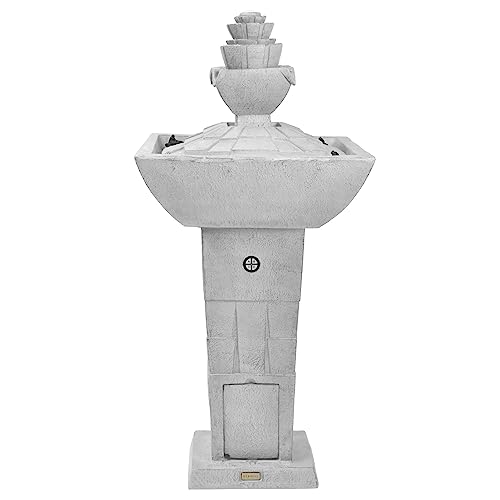 Bernini 37" Bergamo Dancing Water Fountain, for Outdoor, Garden, Patio, and Indoor, Multiple Dancing Water Performances with Lights, Water Fountain Outdoor Electric, Cordless Fountain