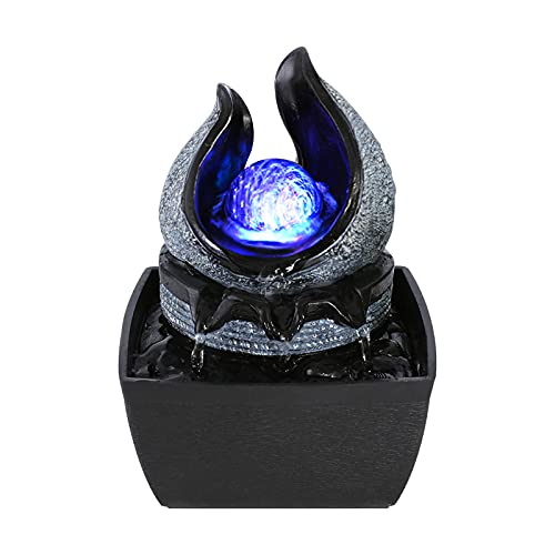 WICHEMI Water Fountain Indoor Fountains with Illuminated Rolling Ball