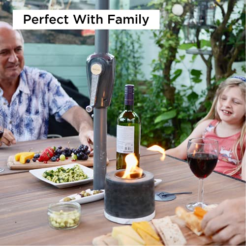 ROUNDFIRE Concrete Tabletop Fire Pit - Fire Bowl, Mini Personal Fireplace for Indoor and Outdoor use.