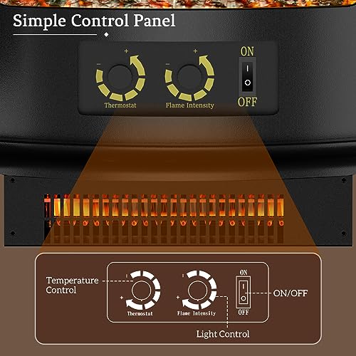 ZIONHEAT Infrared Heating Electric Fireplace Stove