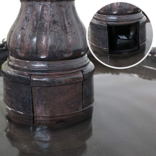 Sunnydaze Grand Courtyard Outdoor Water Fountain - Large 80-Inch Tall Tiered Fountain & Backyard Water Feature - Dark Chestnut