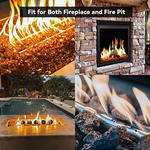 Skyflame 30" x 6" Rectangular Gas Fire Pit and Fireplace H-Burner with 3 Pipes